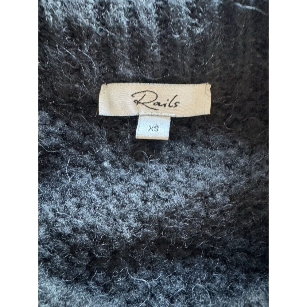 Rails Mara Black Wool-Alpaca Blend Textured Knit Sweater – XS - Picture 3 of 13